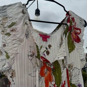 Y2K Sheer floral button blouse